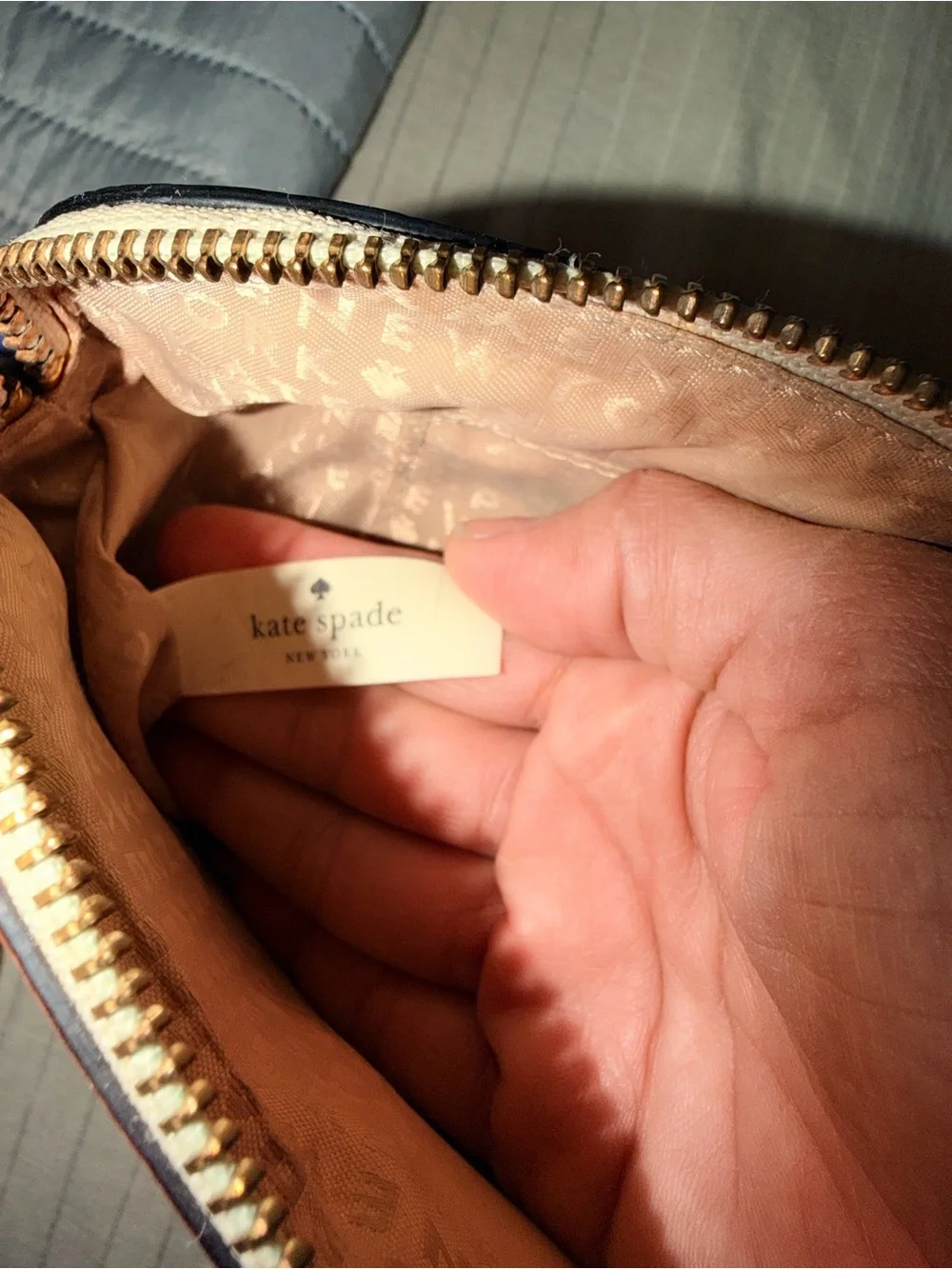 kate spade Two-Tone Cream and Blue Crossbody